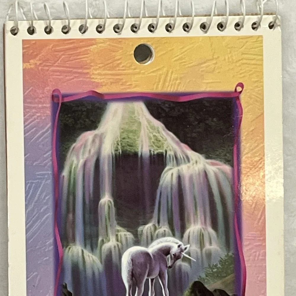 Vintage 1996 Stuart Hall Mystic Places Unicorn Waterfall Flip Spiral Notebook